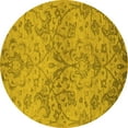 thumbnail image 1 of Ahgly Company Indoor Round Oriental Yellow Industrial Area Rugs, 4' Round, 1 of 4