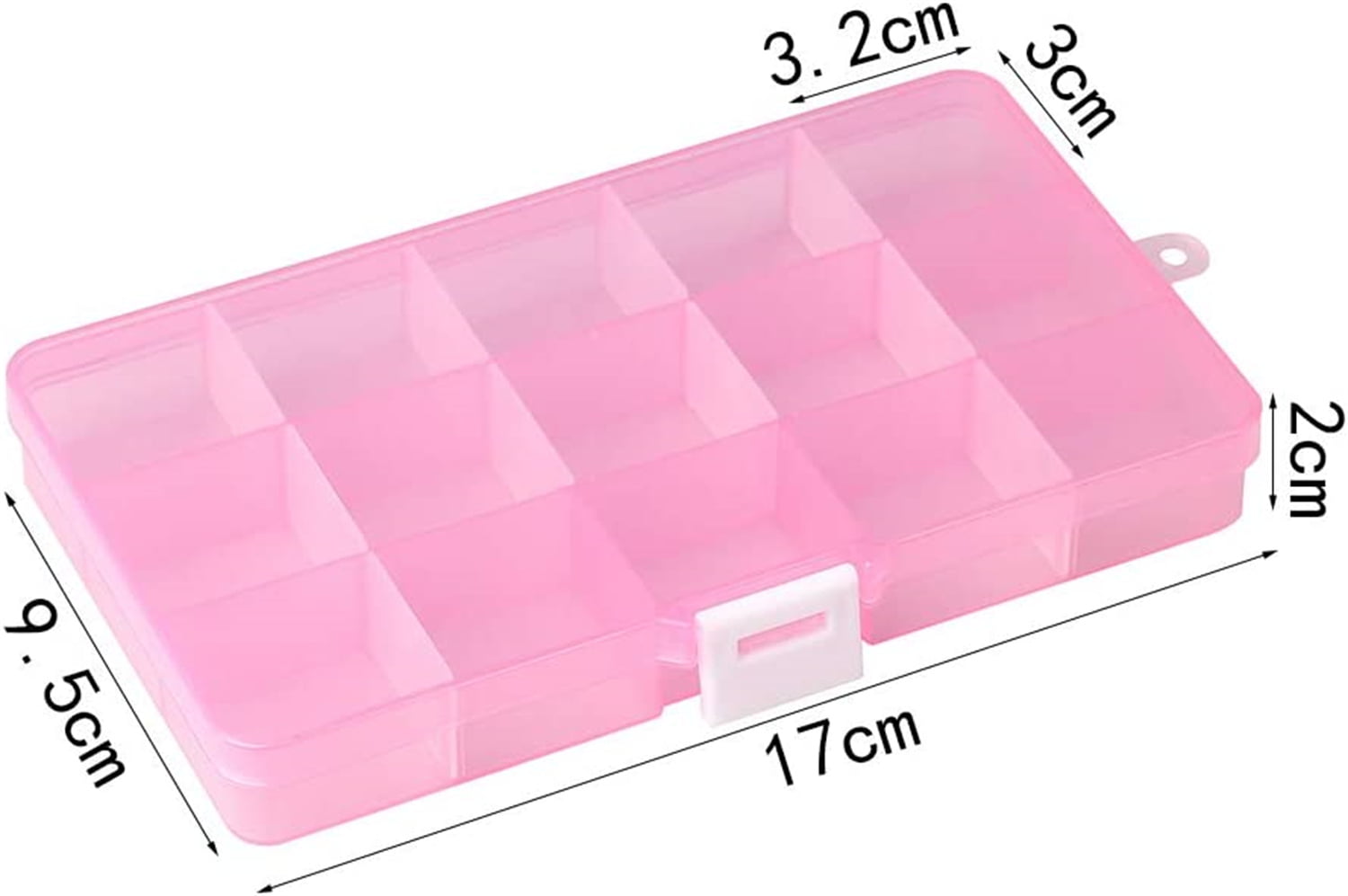 CRASPIRE 4 pcs 4 PACK 12 Grids Plastic Storage Box Jewellery Box  Compartment Organizer Earring Storage Containers Clear Plastic Bead Case (22.5x15.3x3cm)