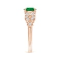 thumbnail image 3 of Angara Natural 1.2 Ct. Emerald with Diamond Vintage Inspired Ring in 14K Rose Gold for Women (Ring Size: 3), 3 of 10