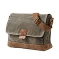 thumbnail image 5 of ISMART Waterproof Waxed Canvas, Genuine Leather Crossbody Bag, Messenger Shoulder Bag for Work/Travel, 5 of 7