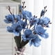 thumbnail image 1 of Xiao Hua magnolias artificiales de 43 cm, flores rosas de imitación de eucalipto para ramo de boda, decoración primaveral (azul), 1 of 2