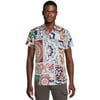 Rocawear Men’s Printed Button Front Shirt with Short Sleeves