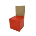 thumbnail image 1 of FixtureDisplays 10PK Petits Billets de Tombola Rouges Boîte en Carton 6x6x12 Pouces Boîte à Pointes Dons Dépôt de Pièces. Taille de l'En-tête 6x6 Pouces 15069-RED, 1 of 8