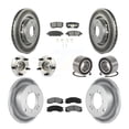 thumbnail image 1 of Transit Auto Front Rear Wheel Hub Bearing Assembly Coated Disc Brake Rotors and Semi-Metallic Pads Kit (10Pc) for Car 2005-2006 Mitsubishi Outlander FWD - Left Right Side (Driver Passenger) KBB-108079, 1 of 10