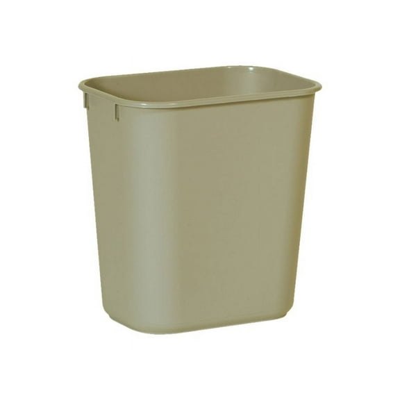 Rubbermaid Commercial Standard Series Wastebaskets - 3.41 gal Capacity - Rectangular - 12.3" Height x 8.3" Width x 11.4" Depth - Polyethylene - Beige