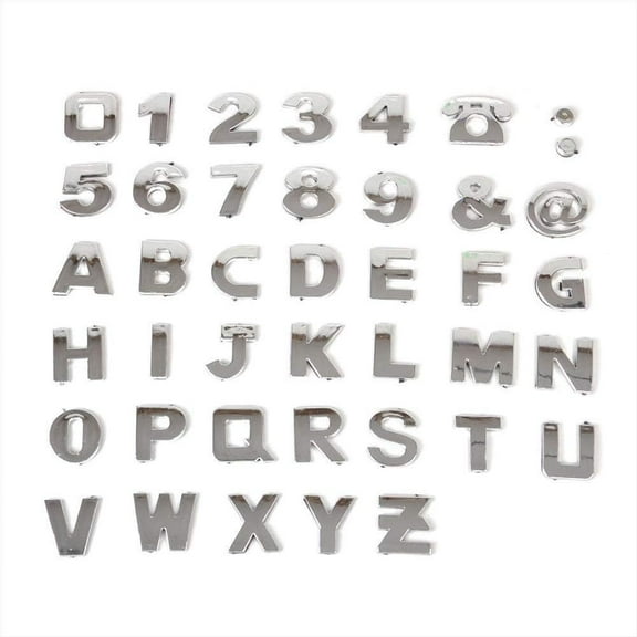 40pcs Car 3D Chrome Alphabet Number Stickers Car Body Decoration DIY Personalized Decals