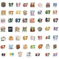 thumbnail image 4 of 55Pcs 67 Stickers Six Seven Meme Sticker Trending Decals for Laptop Water Bottles Luggage Phone Case Fun Internet Gifts for Teens Adults Party Decor, 4 of 5