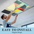 thumbnail image 5 of 4 Pack Abstract Art Fluorescent Light Covers for Ceiling Lights Simple Color Block Collage Art Modernism Magnetic Ceiling Light Covers Overhead Light Filters for Office Classroom Home, 5 of 9