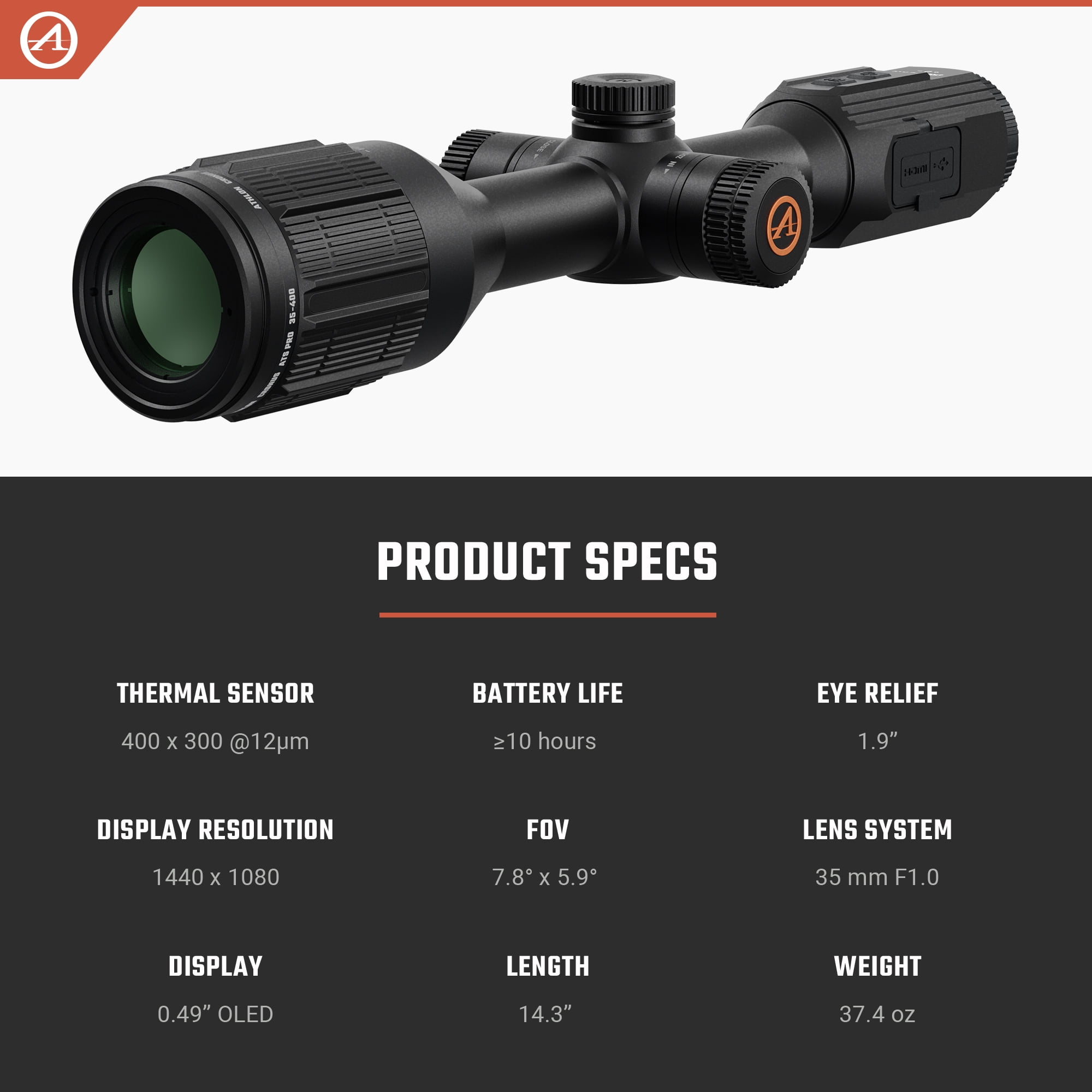 Athlon Optics Cronus ATS Pro 35-400 Thermal Scope Riflescope