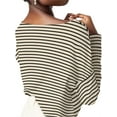 thumbnail image 5 of Rdhnmea Womens Fall Casual Tops Striped Long Sleeve Boat Neck T-Shirts, 5 of 6