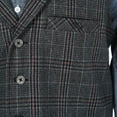 thumbnail image 2 of Cinch® Men's Plaid Wool Black  Grey Button Down Vest DWV2009001, 2 of 4