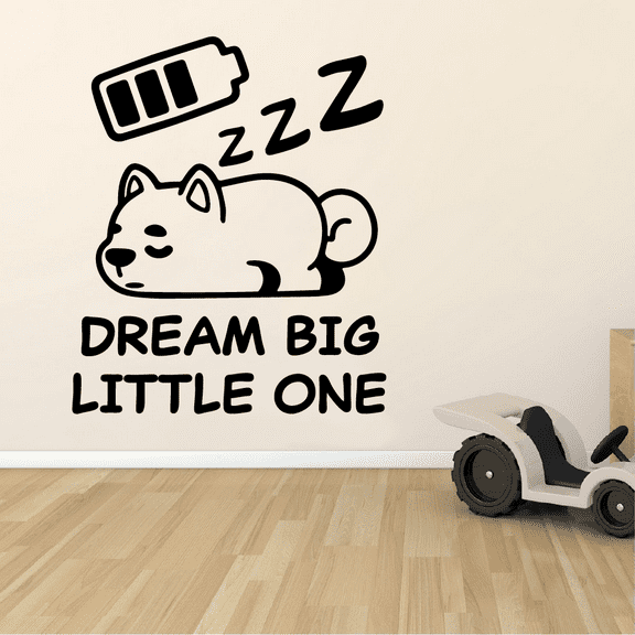 Charging Animal Sweet Dreams Good Night Dream Quotes Cute Sleeping Vinyl Design Wall Sticker Art Decal Boys Girls Kids Toddler Room Bedroom Nursery Kinder Decors Stickers Decoration Size (28x30 inch)