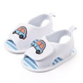 thumbnail image 5 of Infant Baby Boys Girls Summer Beach Sandals Breathable Athletic Anti-slip Soft Sole Newborn First Walker Crib Shoes Cartoon Vehicle Sandals Baby Soft Magic Tape Prewalker Flat Shoes, 5 of 8