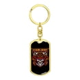 thumbnail image 4 of Samurai Skull Mascot Keychain Dog Tag Stainless Steel or 18k Gold, 4 of 16