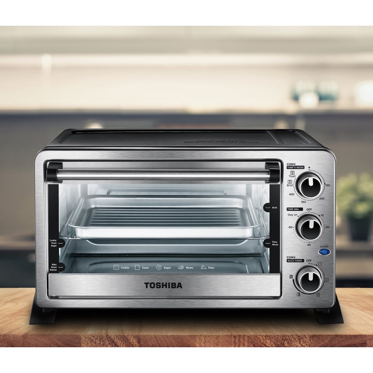 Toshiba MC25CEY-CHSS 6-Slice Convection Toaster Oven, Stainless