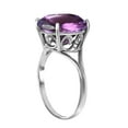 thumbnail image 2 of Galaxy Gold 14K Solid White Gold Ring with 5.5 Carat Natural 12 mm Round Amethyst, Size 7.0, 5.5-11 Sizes, February Birthstone, Symbol of Serenity, 2 of 3