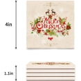thumbnail image 3 of FMSHPON Merry Christmas Theme Set of 4 Coaster for Drinks, Absorbent Ceramic Stone Coasters Cup Mat with Cork Base for Home Kitchen Room Coffee Table Bar Decor, 3 of 4