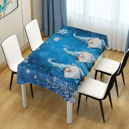 

ALAZA Gnome in Winter Snowflake Rectangle Tablecloth Tablecover Dinning Table Cloth 60 x60
