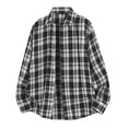 thumbnail image 2 of Ceisia Men's Vintage Loose Fit Check Plaid Button-Down Turndown Collar Long Sleeve Shirt Gifts, 2 of 9