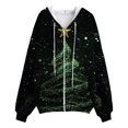 thumbnail image 6 of Towmus Fall Clothes for Women Snowflake Print Graphic Xmas 2025 Zip Up Long Sleeve Hooded Sweatshirts Drawstring Winter Coat, 6 of 6
