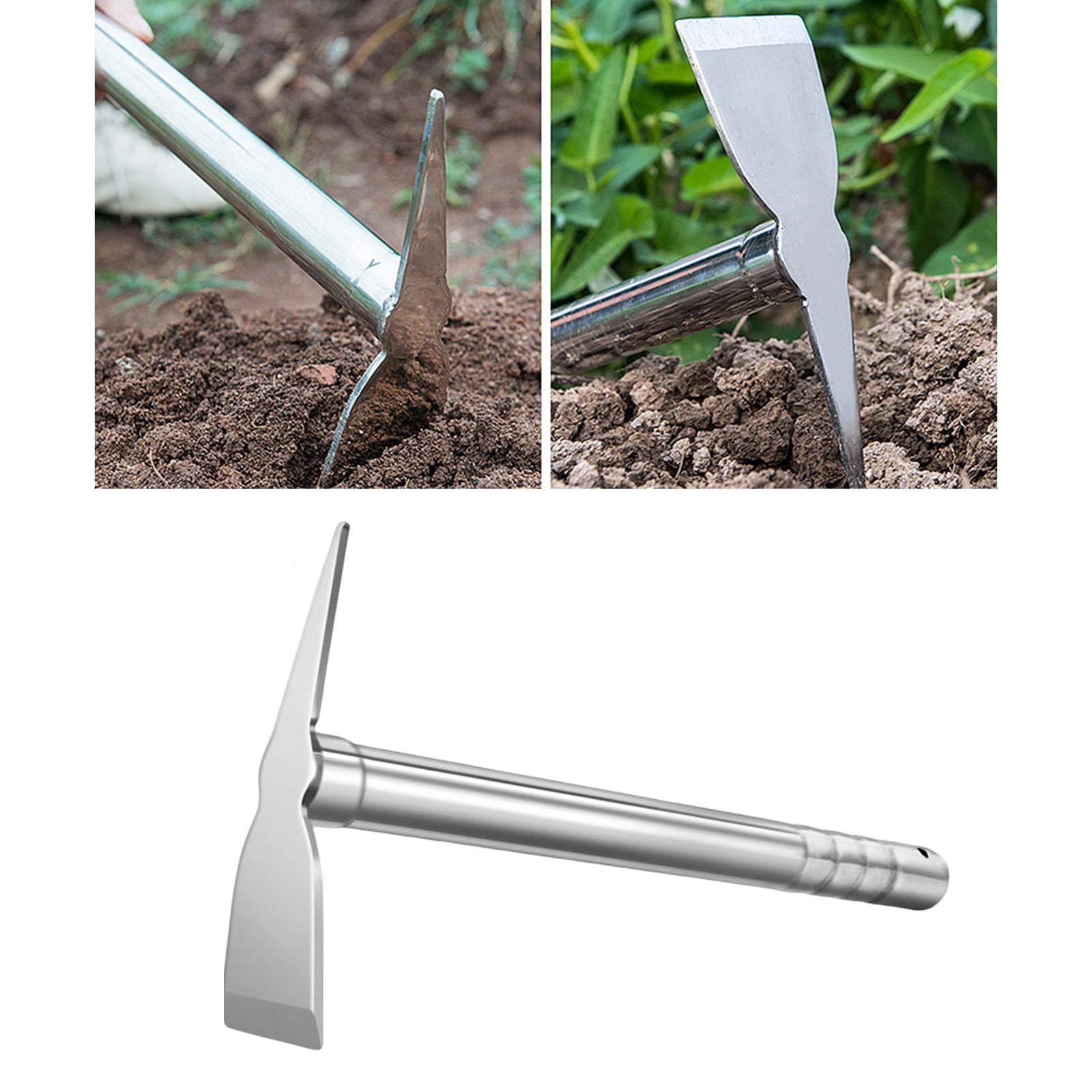 Gardening Hoe Stainless Steel Wear Resistant Gadget Sharp Practical Smooth Handheld Tool Compact for Garden Agriculture Camping Lawn Weeding C
