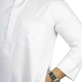 thumbnail image 2 of Hijaz Long Sleeve Fitted Men's Plain White Formal Thobe Cotton Arab Robe - XXXL, 2 of 4