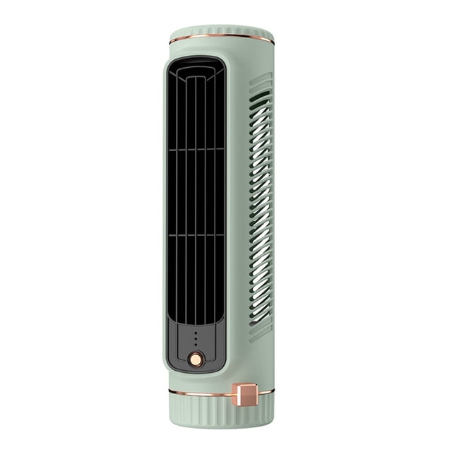 Ventilador de torre de aire acondicionado de escritorio USB Ventilador eléctrico sin aspas de 1200 mAh (verde) Likrtyny Libre de BPA