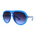 thumbnail image 1 of Womens Oversize Chunky Thick Plastic Racer Fashion Sunglasses Blue Navy, 1 of 4