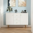 thumbnail image 5 of HLR Modern Credenzas & Sideboards with 2 Doors and 3 Drawers for Living Room, Bedroom, White, 5 of 7