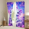 thumbnail image 3 of Manfei 3D Purple Axolotl Curtains Pack of 2 (42x84 Each), Mystic Galaxy Flower Curtains Blackout, Teen Boy Girl Kids Bedroom Curtains, Curtains and Drapes Bedroom Decor, 3 of 6