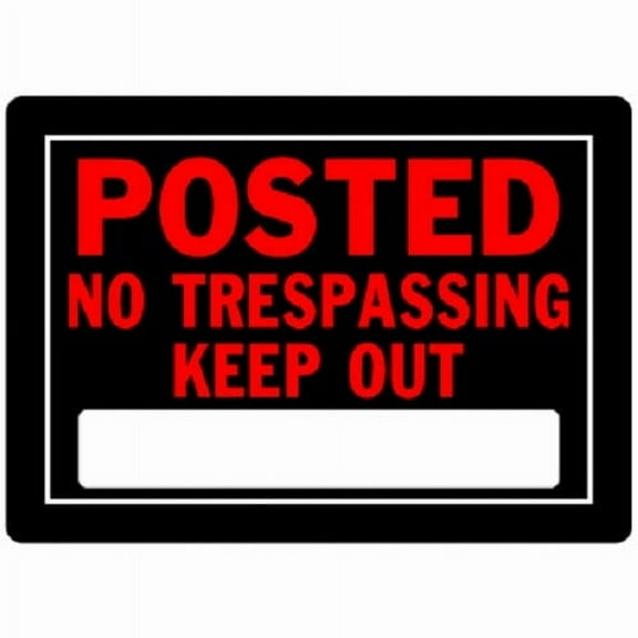 Hillman 840141 10" x 14" Aluminum Posted No Trespassing Keep Out Sign - Quantity of 24