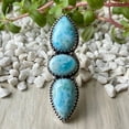 thumbnail image 2 of Larimar Gemstone Ring, Statement Handcrafted Ring, made In 925 Sterling Silver, Boho Ring, Two Stone Ring, Boho Jewelry, Gift For Her,....., 2 of 5