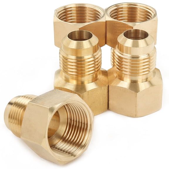 LTWFITTING Brass Flare Connector, Threaded Insert Fitting, 5/8" OD x 3/4" Female NPT (pack of 5)