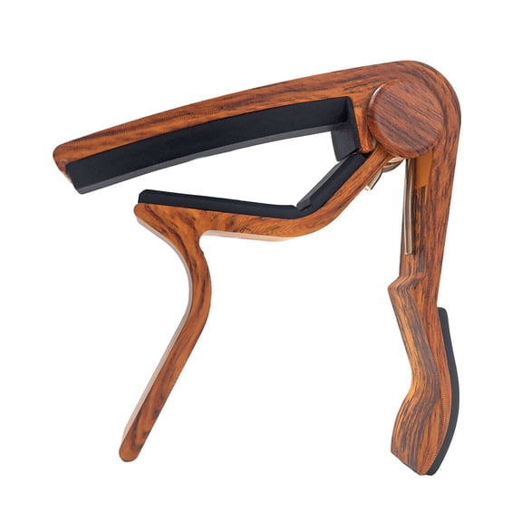 PAMINGONO Brown Guitar Capo with Even Pressure for Folk Guitar, Ukulele, Bass & Violin - Quick Tune Change Accessory