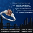 thumbnail image 2 of Gem Stone King 925 Silver and 10K Yellow Gold Red Tiger Eye and White Moissanite Engagement Ring for Women | 1.71 Cttw | Oval 8X6MM | Gemstone Birthstone | Size 5, 2 of 7