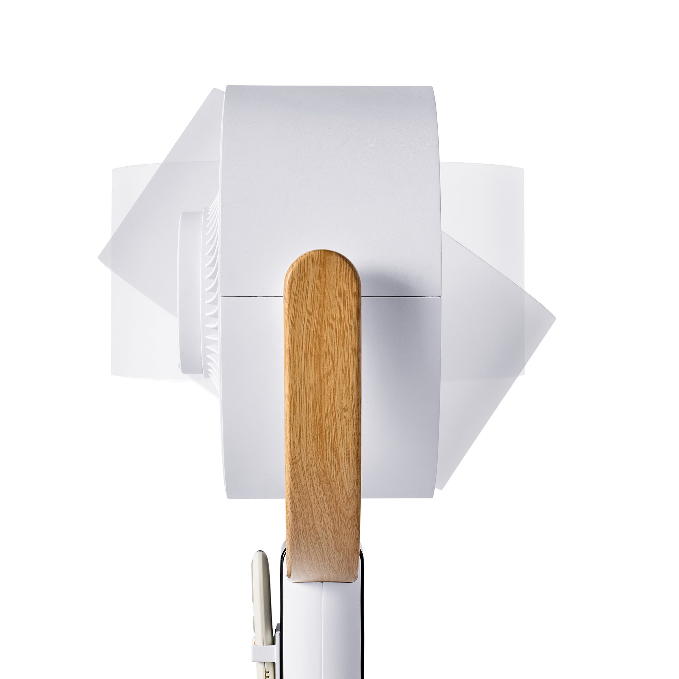 Better Homes & Gardens 8 Inch Air Circulator Pedestal Fan, Juliet Collection, White and Light Honey