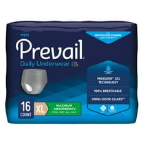 Prevail Daily Underwear Adult Underwear XL Heavy Absorbency Breathable, PUM-514, Maximum, 16 Ct