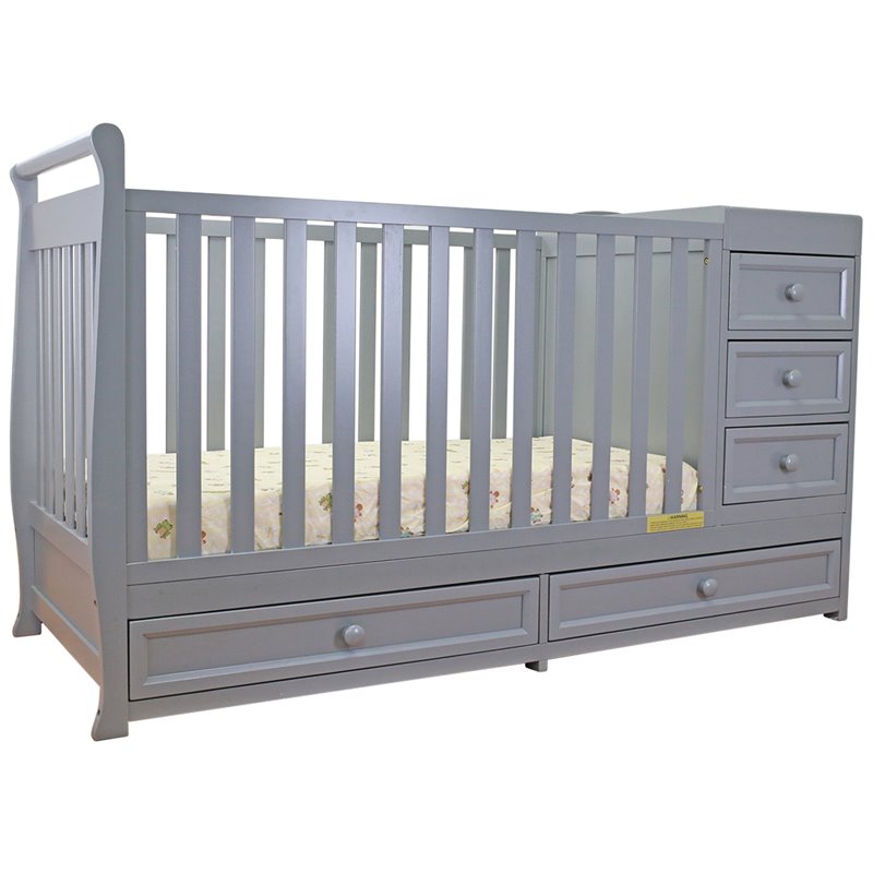 AFG Baby Furniture Daphne 2-in-1 Crib & Changer Combo Gray