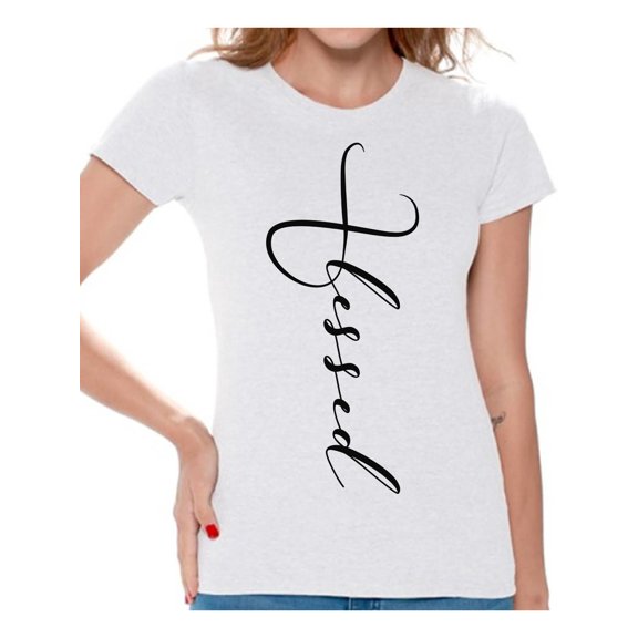 Awkward Styles Tshirt for Women Christian Gifts for Girlfriend Blessed Shirts Blessed Clothing Collection for Women Blessed T Shirt for Her Christian Clothes for Ladies Following Jesus Womens T-Shirt