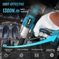 thumbnail image 2 of Seesii WH800 Cordless Impact Wrench 1300NM Brushless Impact Gun High Torque 1/2960Ft-lbs 2X 5.0Ah Battery for Makita, 2 of 6