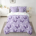 thumbnail image 2 of Homewish Purple Butterflies 7pcs Bedding Comforter Set For Girls,Chic Floral Dandelion Queen Bedding Sets Super Cozy,Dreamy Princess Queen Sheet Sets,Lightweight Room Decor,Reversible, 2 of 8