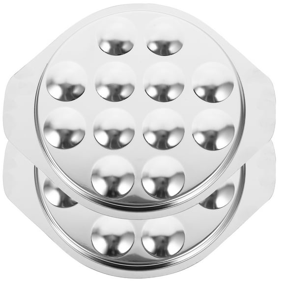Tineasur escargot plate Snail Plate Stainless Steel Oven Safe Family Dinner 2Set