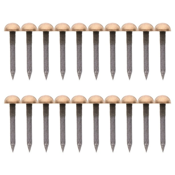ColoMX 20 piezas de tapicería para muebles para muebles de sofá decorativo de latón para verduras de uñas de repuesto de tapicería para muebles de tachuelas de cobre para tapicería.