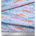 thumbnail image 2 of Soimoi Moss Georgette Fabric Bubbles & Fish Ocean Print Fabric by Yard 42 Inch Wide, 2 of 2