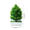thumbnail image 3 of Bcylexb Simulation Potted Plants for Indoor Home Decor, Artificial Flowers Bonsai for Dining Table and TV Cabinet, Fake Plants Decorations, Green-B, 3 of 6