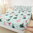 thumbnail image 5 of Manfei Holiday Queen Sheets Father Christmas Queen Sheet Sets, Black Gold 4 Pieces (1 Flat Sheet, 1 Fitted Sheet and 2 Pillowcases), 5 of 6