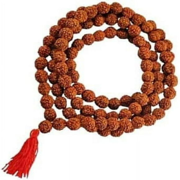 Panchmukhi Rudraksha Karma Prayer Beads/Subha Mala/Necklace Approx. 8 mm, 108+1 Beads