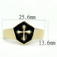 thumbnail image 2 of Luxe Jewelry Designs Men's Gold IP Stainless Steel Cross Design Ring with Jet Black Epoxy - Size 12, 2 of 4