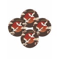 thumbnail image 7 of 15 Inch Round Placemats Set of 4, Japanese Style Non Slip Heat Insulation PP Table Mats, Modern Cranes Cherry Flower Wave Brown Washable Place Mats for Kitchen Dining Party Table Decor, 7 of 7