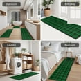 thumbnail image 5 of Green Black Checkerboard Checkered Pattern Kitchen Rugs Sets Of 3,Kitchen Runner Rugs Non Skid Washable,Decorative Kitchen Floor Mats for Kitchen,Sink,Laundry,17"x30"+ 17"x47" + 17"x59", 5 of 6